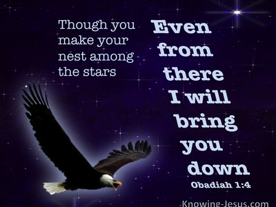 Obadiah 1:4 Though You Soar Like An Eagle Your Will Be brought Down (blue)